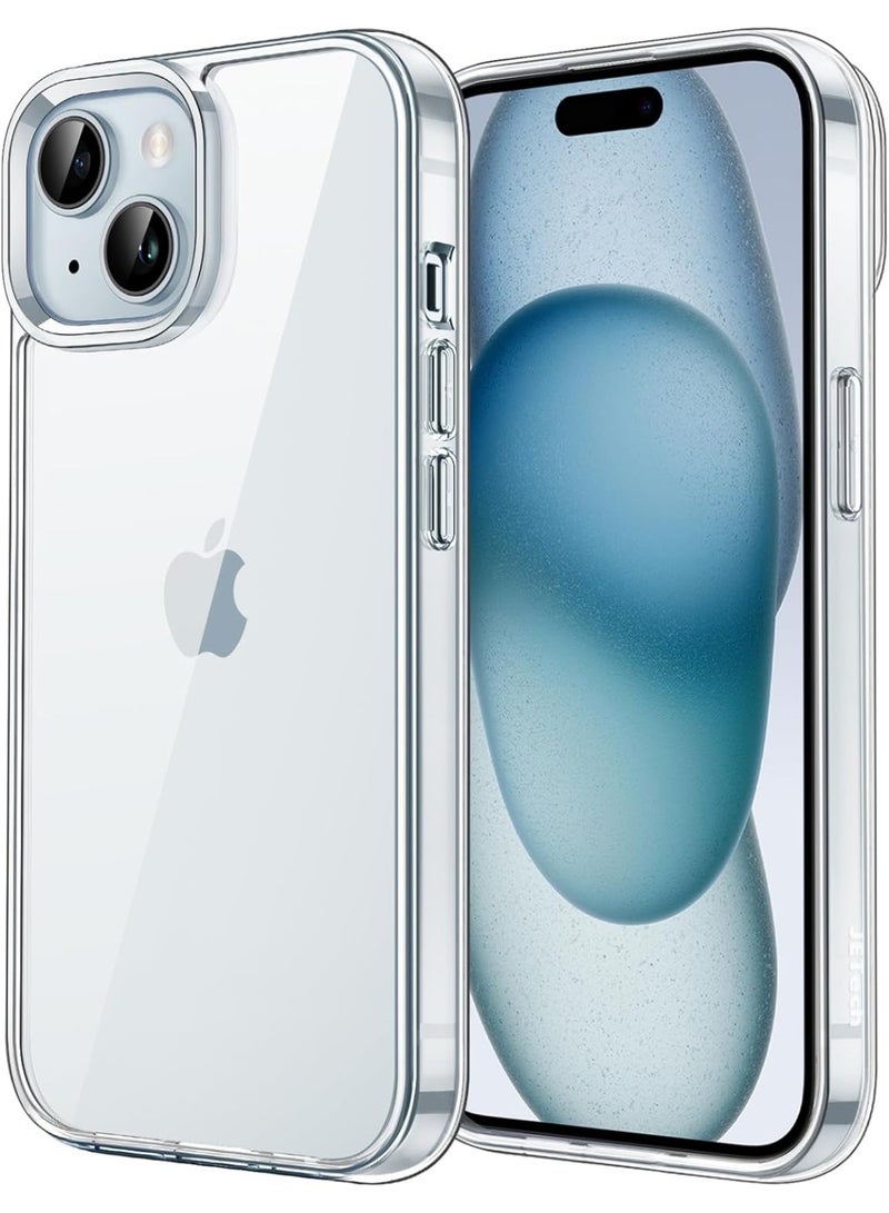 أكاليكس غطاء شفاف لهاتف iPhone 15، مقاوم للصدمات، مرن من مادة TPU، غطاء شفاف مضاد للخدش من مادة TPU، حماية كاملة للكاميرا، مصمم لهاتف iPhone 15 - Image 1